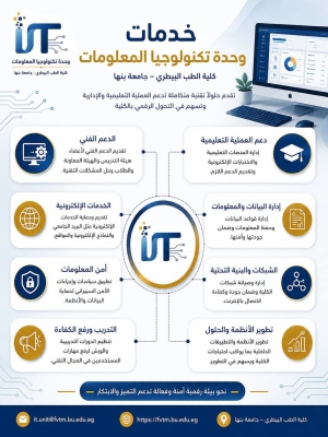خدمات وحدة تكنولوجيا المعلومات كلية الطب البيطرى جامعة بنها